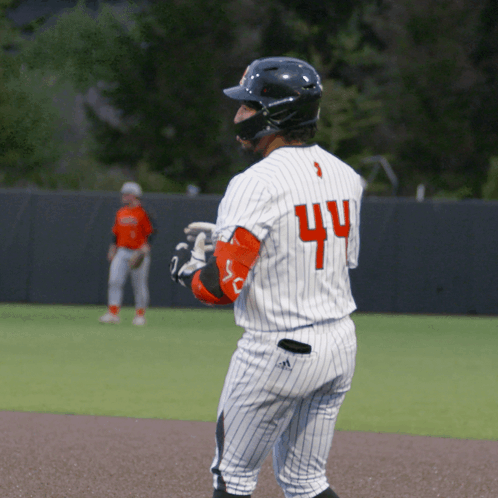 Baseball Player Wearing Jersey With Number 44