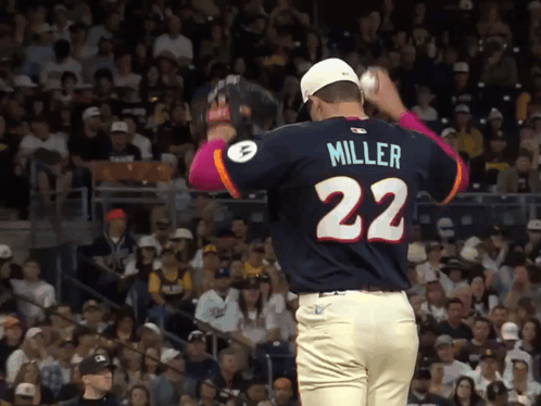 Baseball Player Wearing Miller 22 Jersey