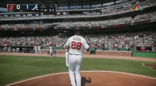 Baseball Player Wearing Number 28 GIF