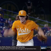 Baseball Player Wearing Orange Vols Shirt
