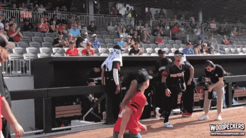 Baseball Player Wearing Woodpeckers Jersey GIF