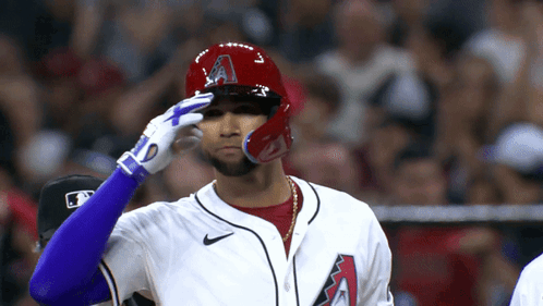 Baseball Player With A On Helmet Saluting GIF