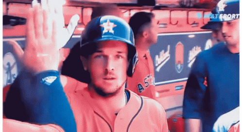 Baseball Player With Astros Star Helmet
