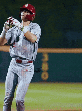 Baseball Player With Helmet Letter O GIF