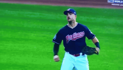Baseball Player with Indians Jersey
