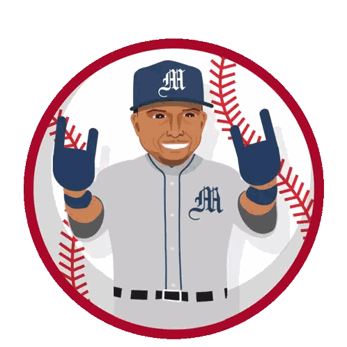 Baseball Player with M Cap