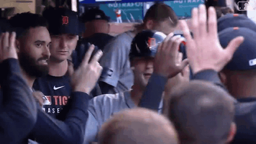 Baseball Players High Five