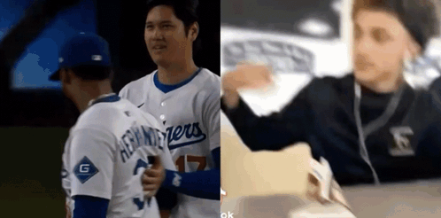 Baseball Players Hugging on Field