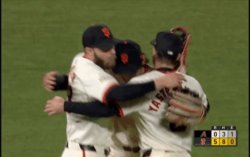 Baseball Players Hugging with Yastra Jersey