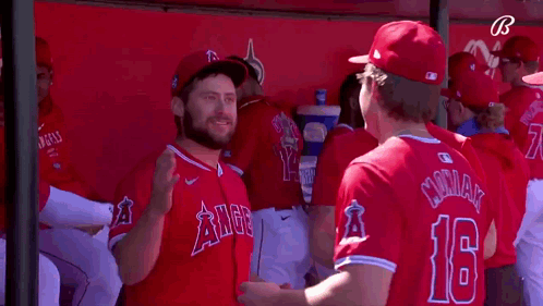 Baseball Players in Dugout With Number 16