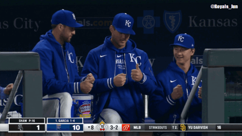 Baseball Players in KC Hats