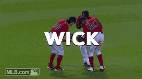 Baseball Players On Field Word Wick GIF