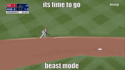 Baseball Referee Laying On Field Saying Its Time To Go Beast Mode GIF