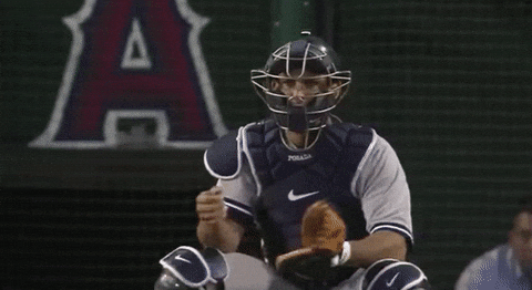 Baseball Throw Jorge Posada GIF