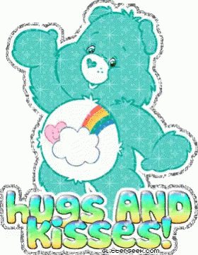 Bashful Heart Care Bear Hugs And Kisses GIF