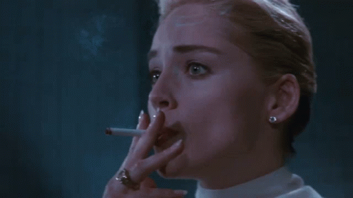 Basic Instinct Smoking Sharon Stone GIF