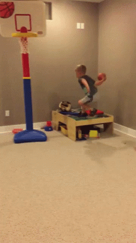Basketball Fail Dunk Kid GIF