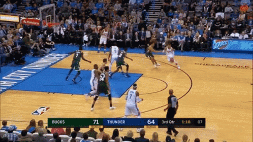 Basketball Game Between Bucks And Thunder GIF