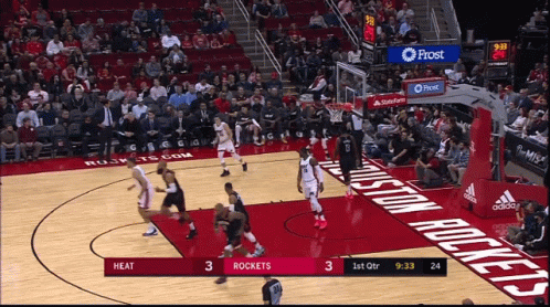 Basketball Game Between Heat and Rockets