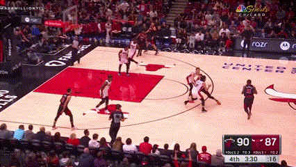 Basketball Game Bulls Leading 87 to 90 Chicago