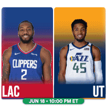 Basketball Game Clippers Jazz June 18 10 PM ET
