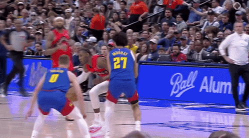 Basketball Game In Front Of Banner GIF