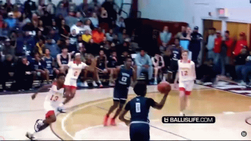 Basketball Game in Front of Crowd