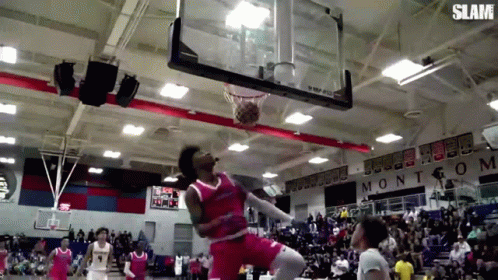Basketball Game in Gym Saying Montgomery