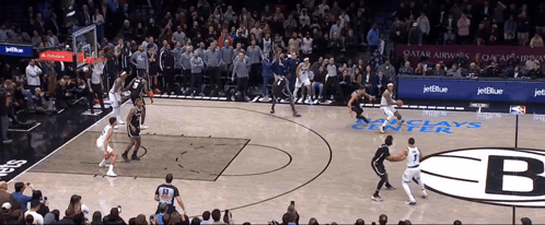 Basketball Game in Stadium with JetBlue Ads