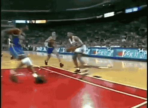 Basketball Game In Stadium With Kick It JP Ad GIF
