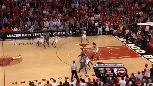 Basketball Game in Stadium With TNT Ad