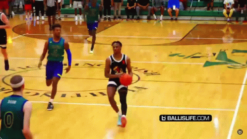 Basketball Game on Court