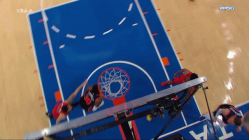 Basketball Game on Court