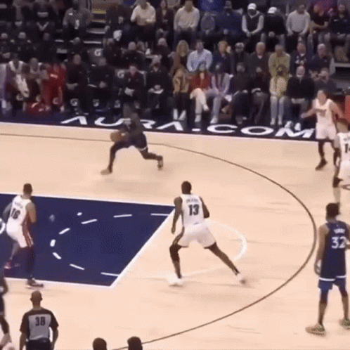 Basketball Game On Court With Aura.com GIF