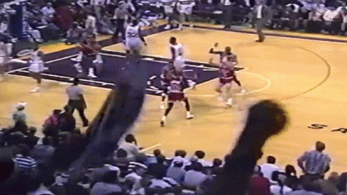 Basketball Game On Court With SA GIF