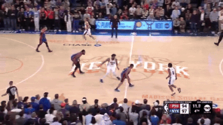 Basketball Game on New York Court
