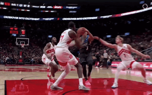 Basketball Game With Crossover Into Excitement Banner