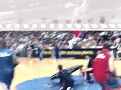 Basketball Game With NBA Sign GIF