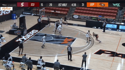 Basketball Game With Tigers Scoreboard