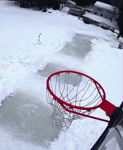 Basketball Hoop in Snow