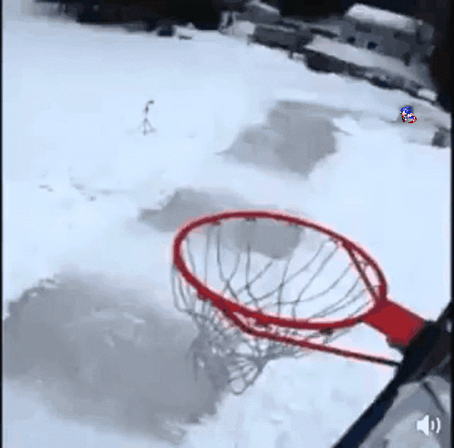 Basketball Hoop in Snow With Sonic the Hedgehog