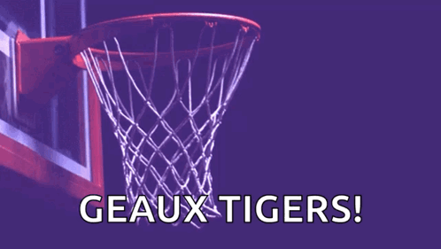 Basketball Hoop Saying Swish Geaux Tigers