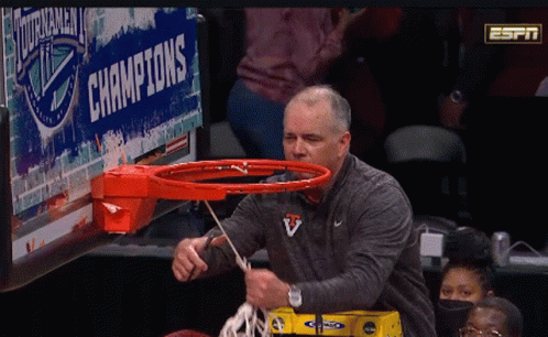 Basketball Hoop With Champions Sign