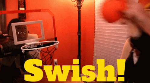 Basketball Hoop With Yellow Swish GIF