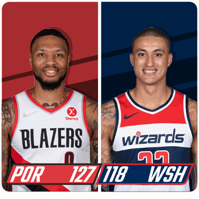 Basketball Nba Blazers Wizards Scorecard GIF