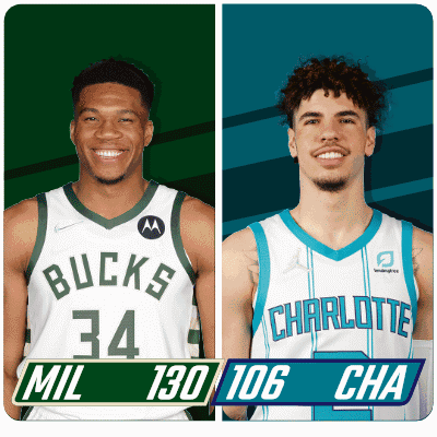 Basketball Nba Bucks Hornets Scorecard GIF