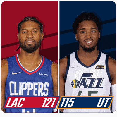 Basketball Nba Clippers Jazz Scorecard GIF