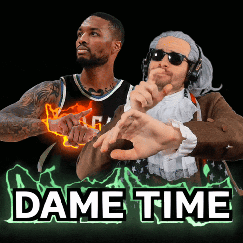 Basketball Player and Wig Man Dame Time Poster