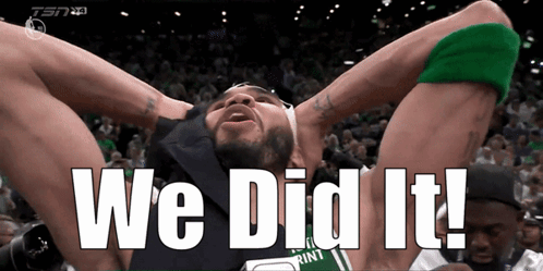 Basketball Player Celebrates We Did It
