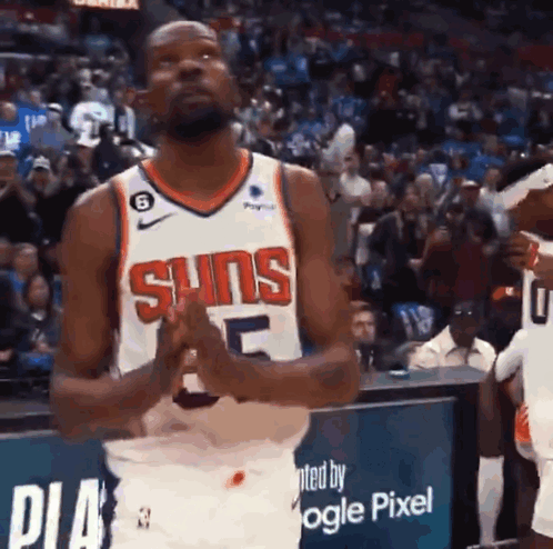 Basketball Player Clapping In Suns Jersey GIF